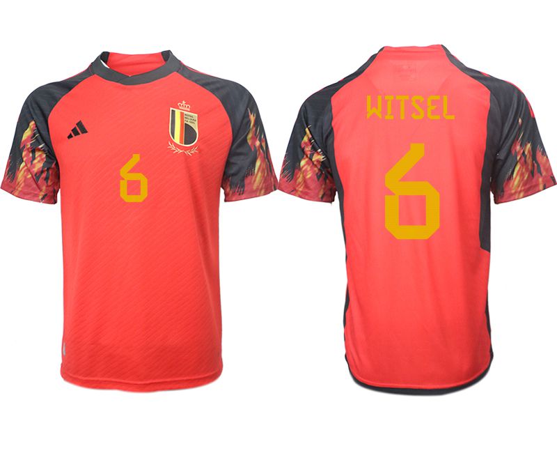 Men 2022 World Cup National Team Belgium home aaa version red #6 Soccer Jerseys->->Soccer Country Jersey